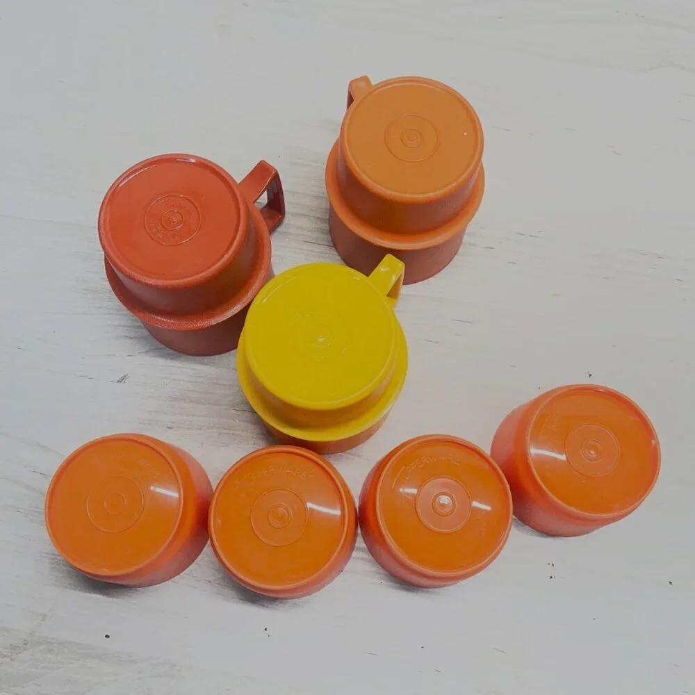 Vintage Tupperware bundle Retro Children's Stackable mugs and small containers